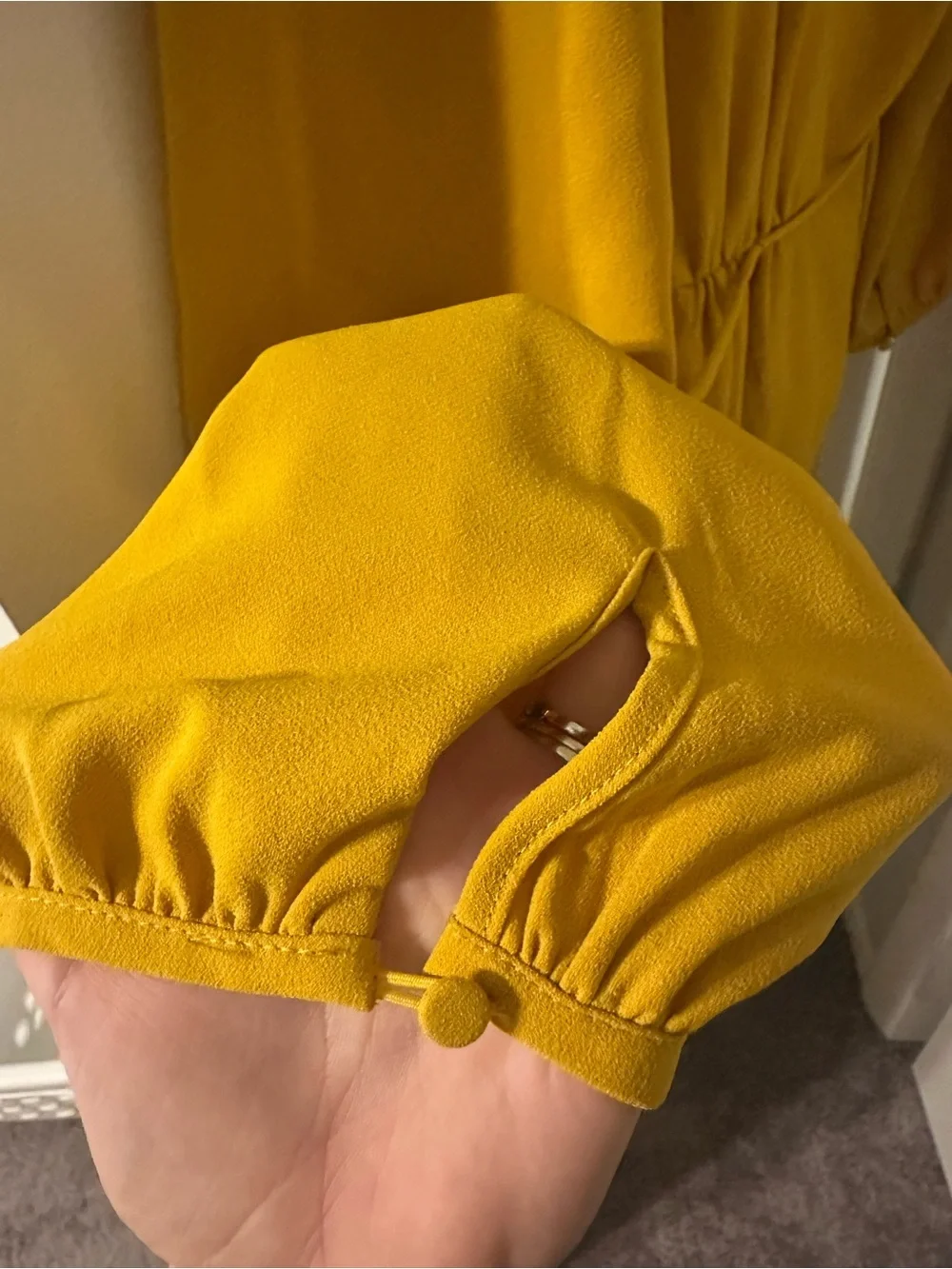 J. Crew Mustard Yellow Wrap Blouse